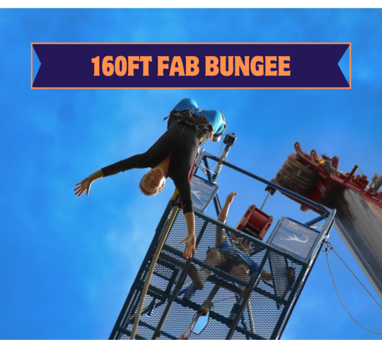Forwards and Backwards (FAB) 160ft Bungee Jump at Birmingham - Cliff Lakes Waterpark on 28th April 2024