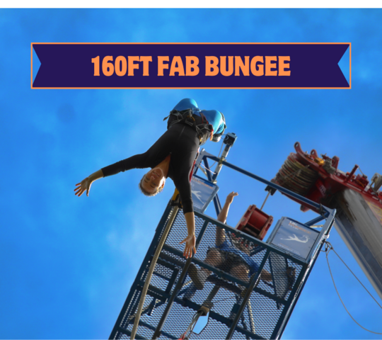Forwards and Backwards (FAB) 160ft Bungee Jump at Birmingham - Cliff Lakes Waterpark on 27th April 2024