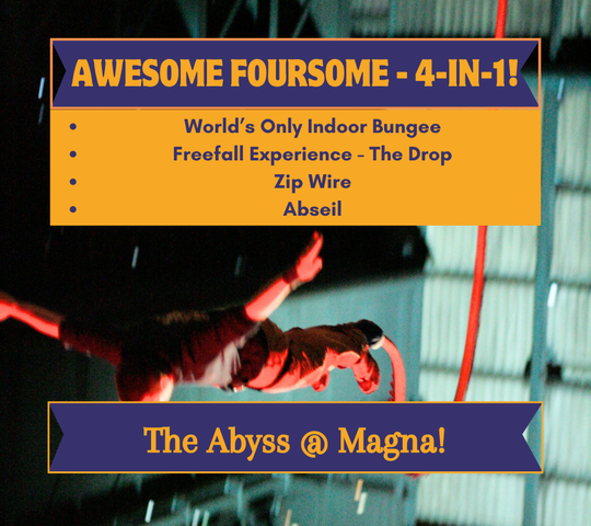 Awesome Foursome Adrenaline Activities @ The Abyss at The Abyss @ Magna - Sheffield / Rotherham on 14th March 2026